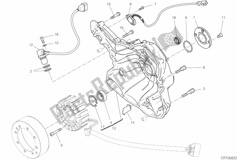 Alle onderdelen voor de Generator Deksel van de Ducati Diavel 1260 S 2019